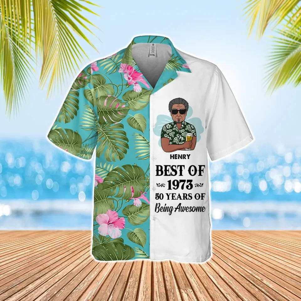 Personalized Hawaii Shirt, 50th Birthday Shirts, Custom Birthday Shirts, Turning 50 Shirt, Gifts For Men Turning 50