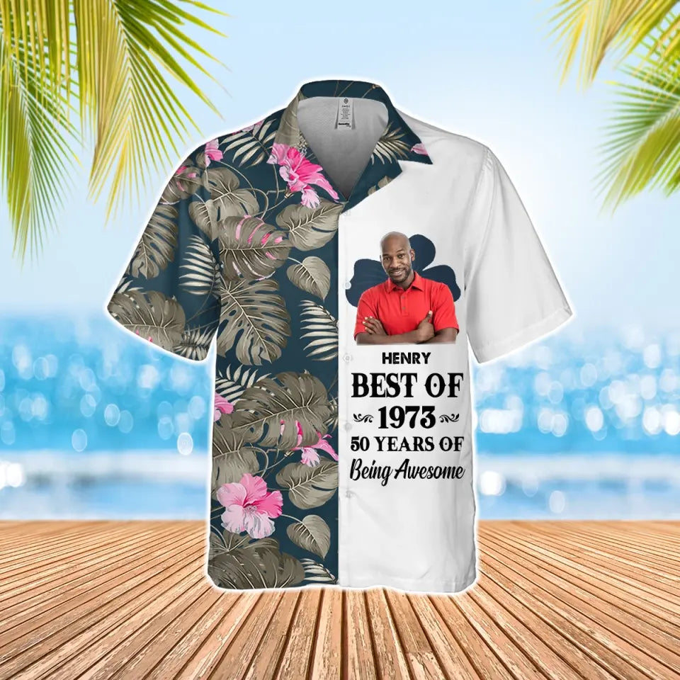Personalized Hawaii Shirt, 50th Birthday Gift, Hawaii Lover Turning 50 , Gifts For Men Turning 50