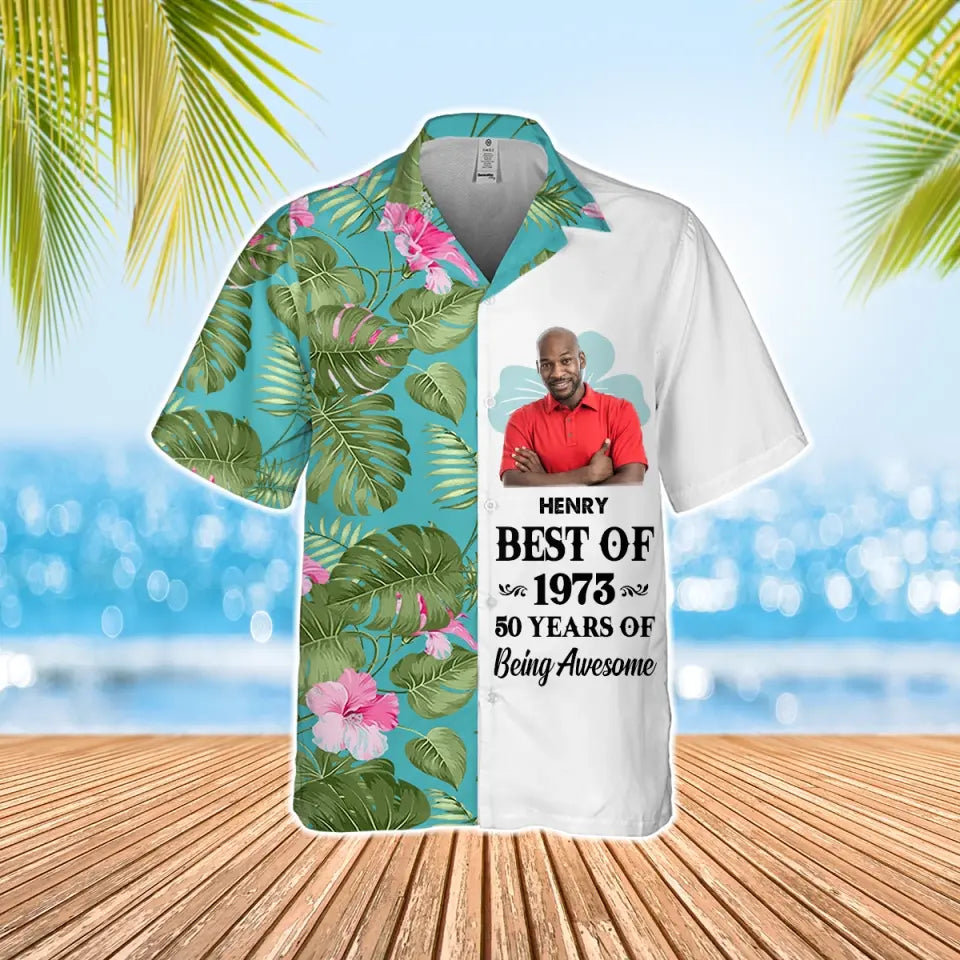 Personalized Hawaii Shirt, 50th Birthday Gift, Hawaii Lover Turning 50 , Gifts For Men Turning 50