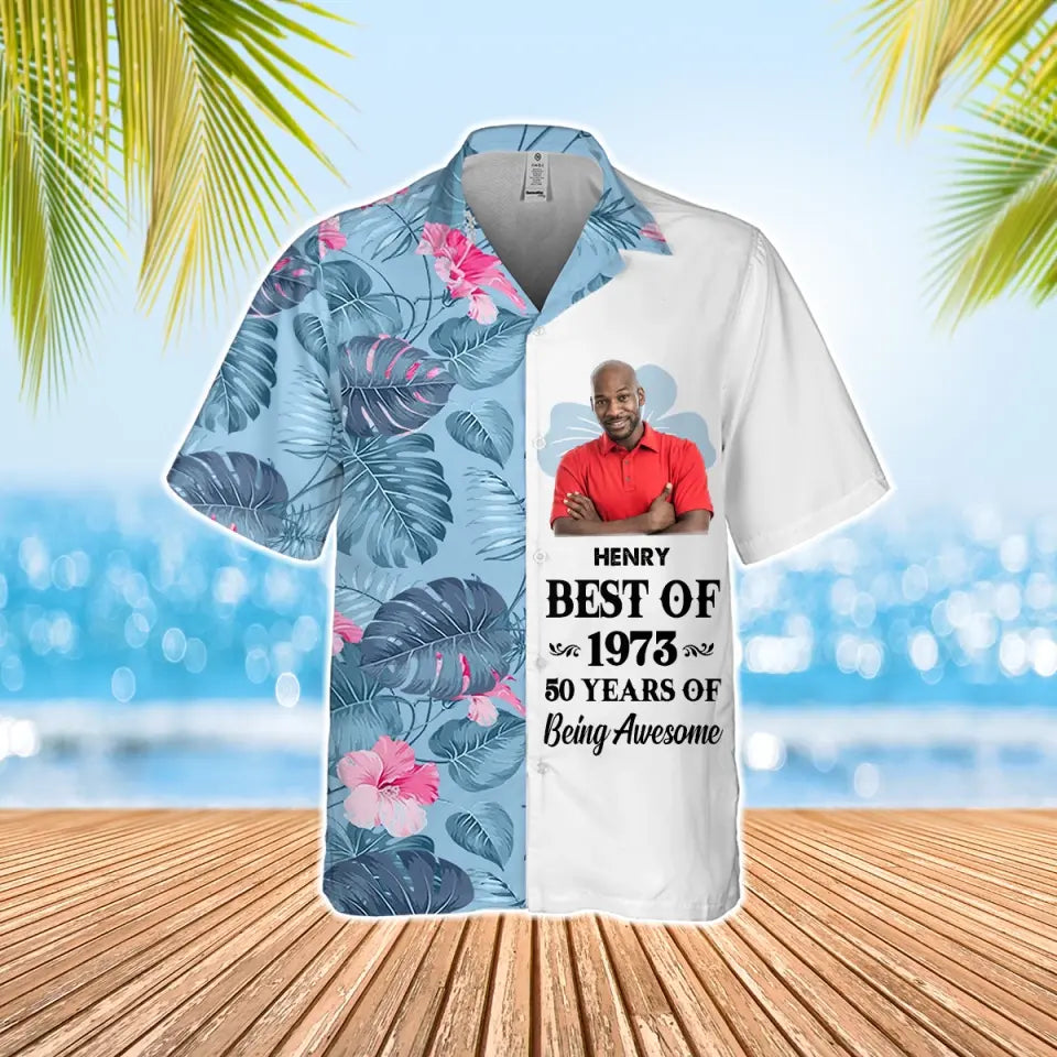 Personalized Hawaii Shirt, 50th Birthday Gift, Hawaii Lover Turning 50 , Gifts For Men Turning 50