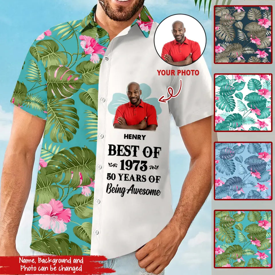 Personalized Hawaii Shirt, 50th Birthday Gift, Hawaii Lover Turning 50 , Gifts For Men Turning 50