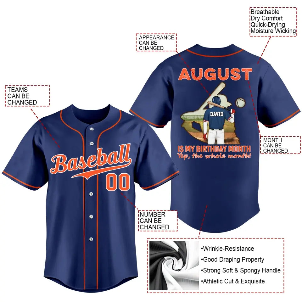 BaseBall Shirt, Custom Birthday Shirt, Kings Born In August, August Birthday Shirts For Man, Baseball Lover