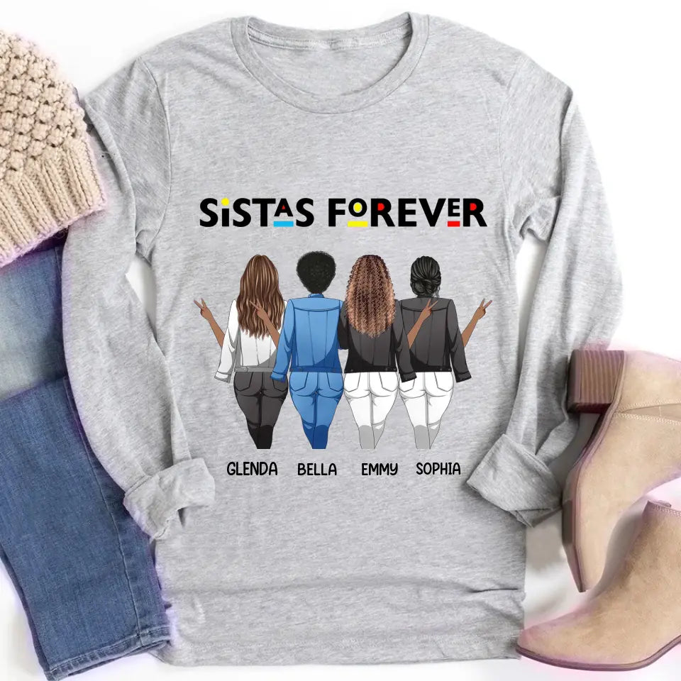 Sistas Forever - Personalized T Shirts - Personalized Mug - Birthday Gift For Sista, Sister, Soul Sister, Best Friend, BFF, Bestie, Friend