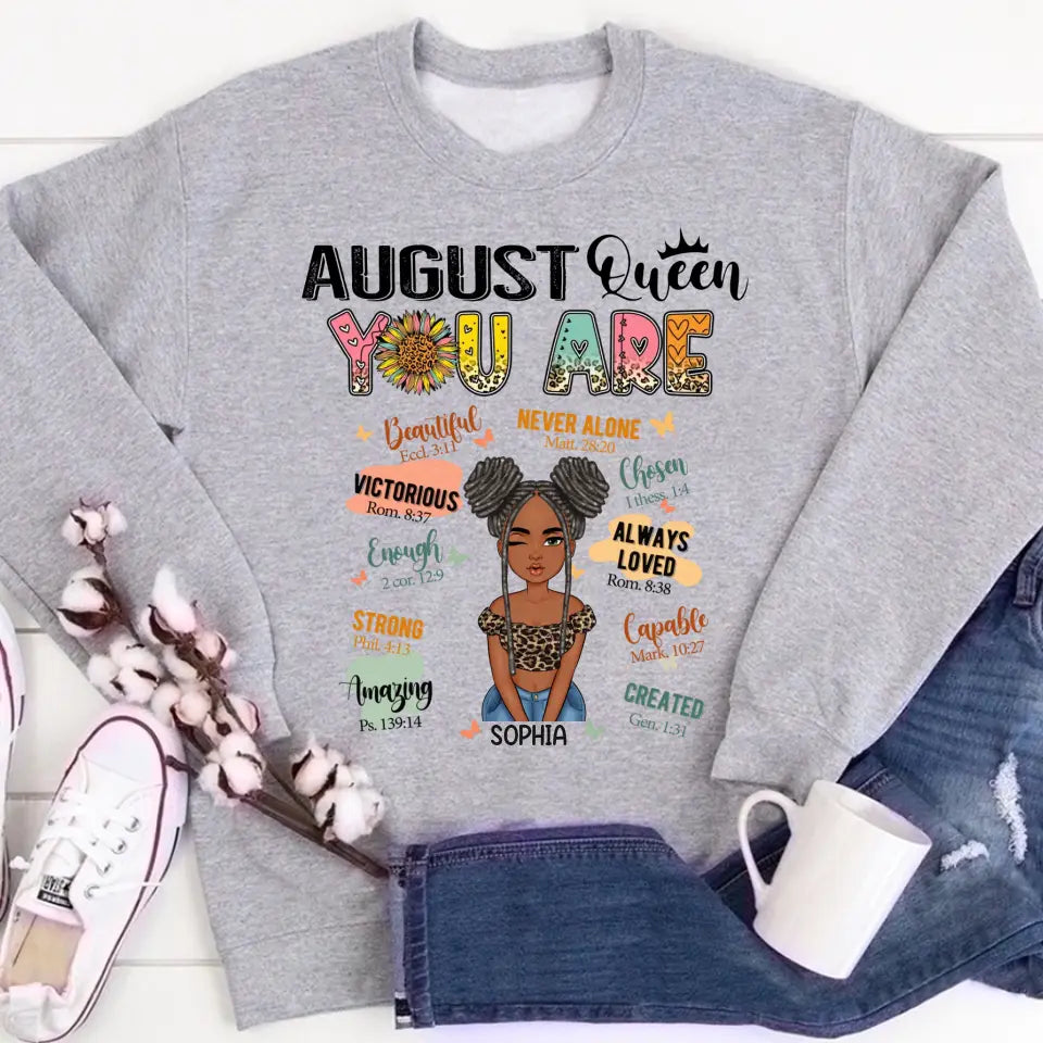 August Birthday Shirt, Custom Birthday Shirt, Queens Are Born In August, August Birthday Shirts For Woman, August Birthday Gifts