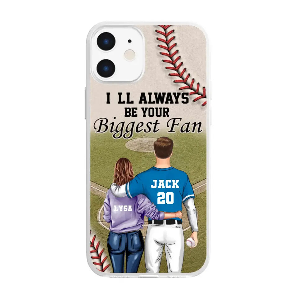 Gift For Couple, I&#39;ll Be Always Your Biggest Fan Phone Case, Couple Phone Case, Personalized Baseball Phone Case, Baseball Couple Custom Gift