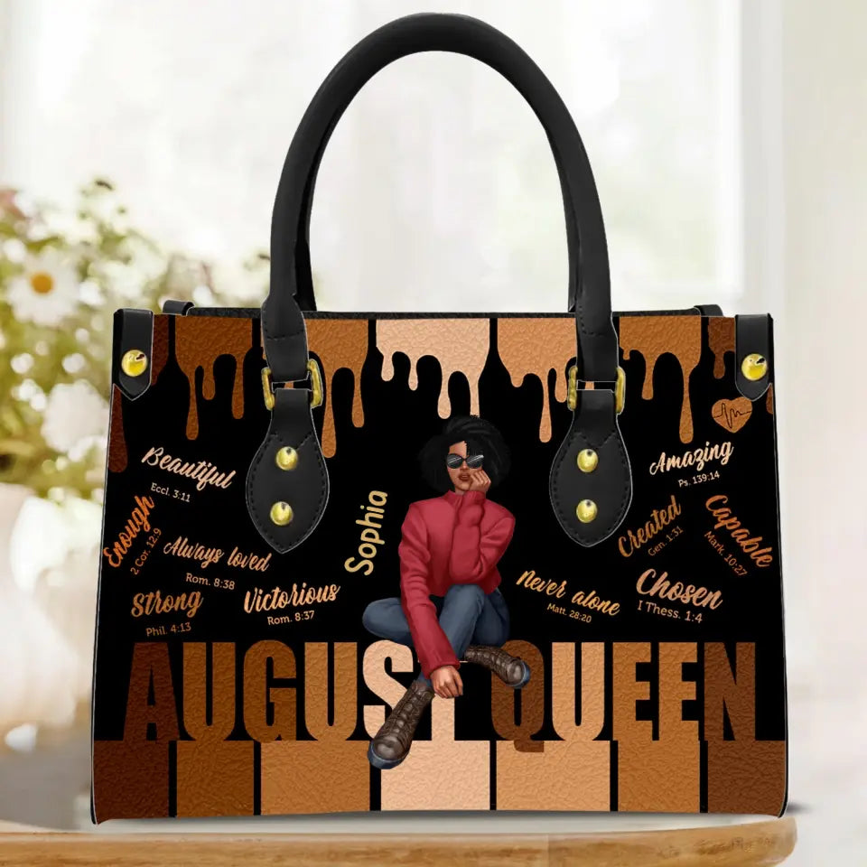 Personalized Leather Bag - Custom Birthday Gifts, August Birthday Gifts For Woman