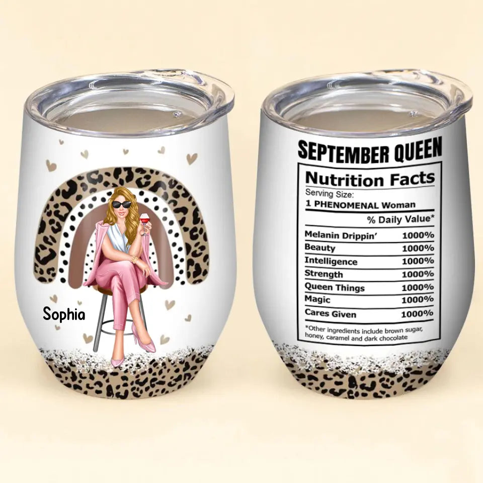 Personalized Wine Tumbler - Birthday Gift For September Queen, September birthday gifts, September Birthday Gift idea For Her