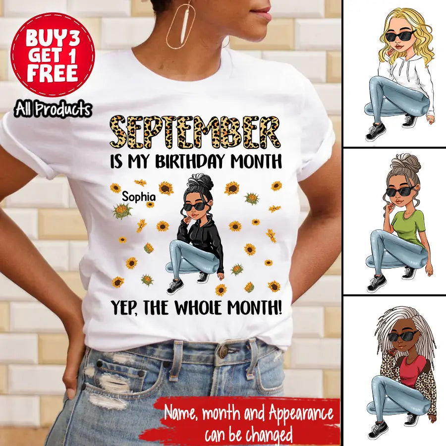 September Birthday Shirt, Custom Birthday Shirt, Queens Are Born In September, September Birthday Shirts For Woman