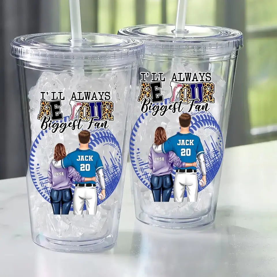 Personalized Tumblers,  I&#39;ll Be Always Your Biggest Tumbler, Couple Tumbler, Personalized Baseball Tumbler, Baseball Couple Custom Gift