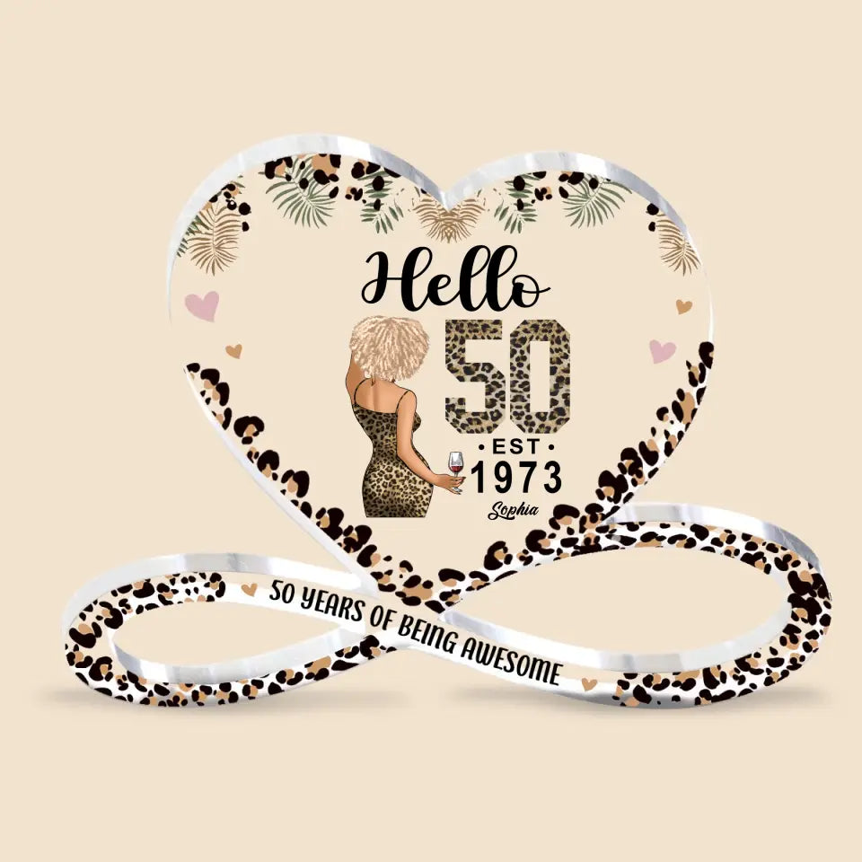 Personalized Custom Shaped Acrylic Plaque - Personalized 50th Birthday Gifts, 50th Gift Ideas For Her
