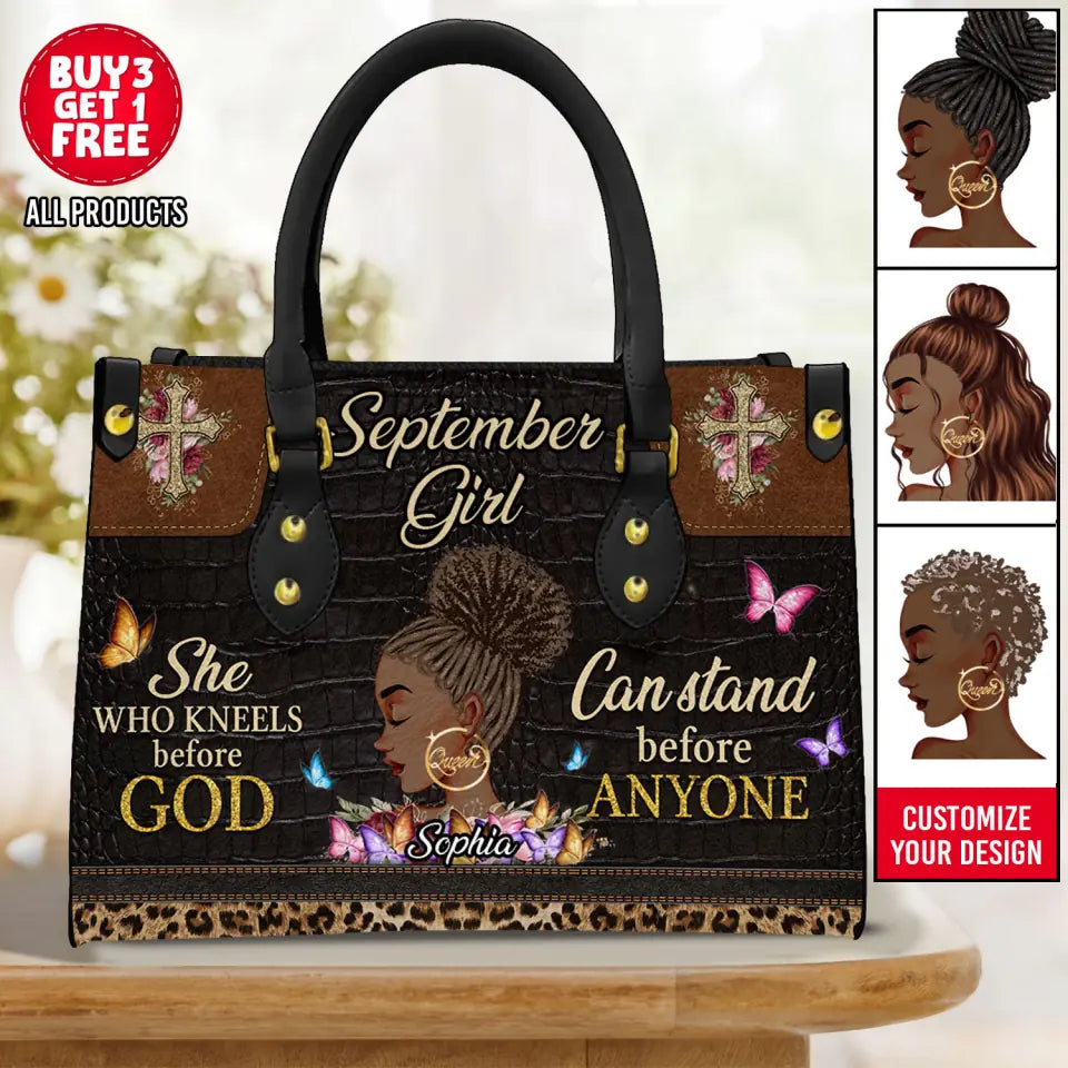 Personalized Leather Bag - Birthday, Handbag personalized, Custom Birthday Gift, Queens are Born In September