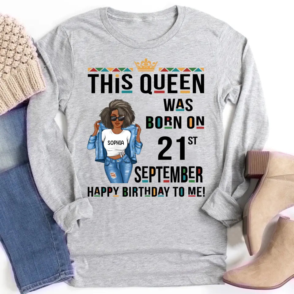 September Birthday Shirt, Custom Birthday Shirt, Queens Are Born In September Birthday Shirts For Woman