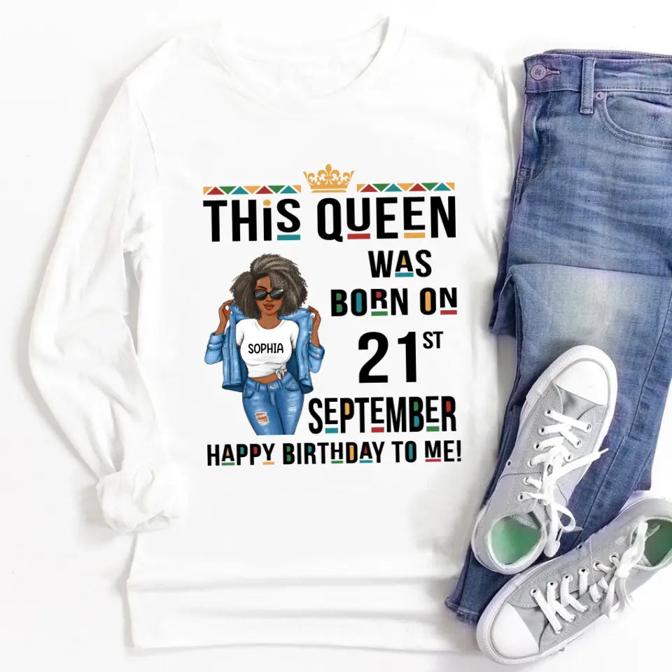 September Birthday Shirt, Custom Birthday Shirt, Queens Are Born In September Birthday Shirts For Woman