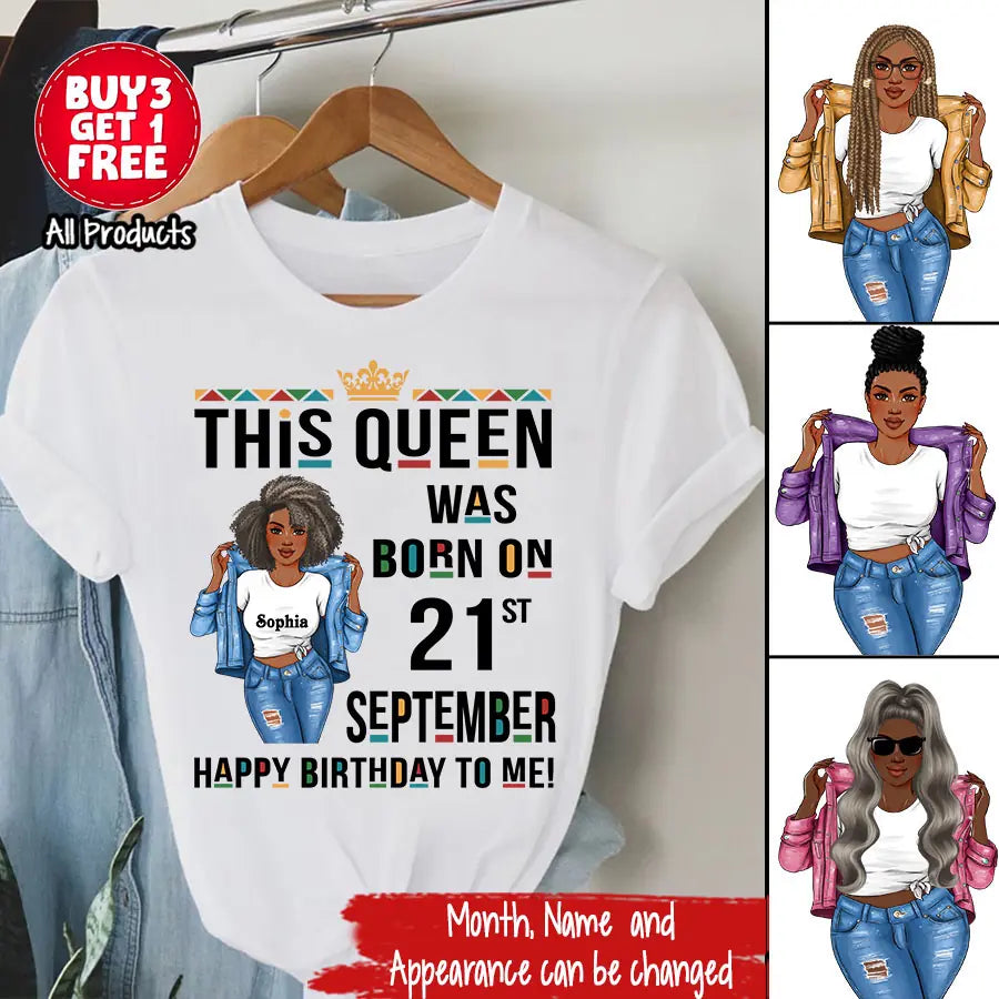 September Birthday Shirt, Custom Birthday Shirt, Queens Are Born In September Birthday Shirts For Woman
