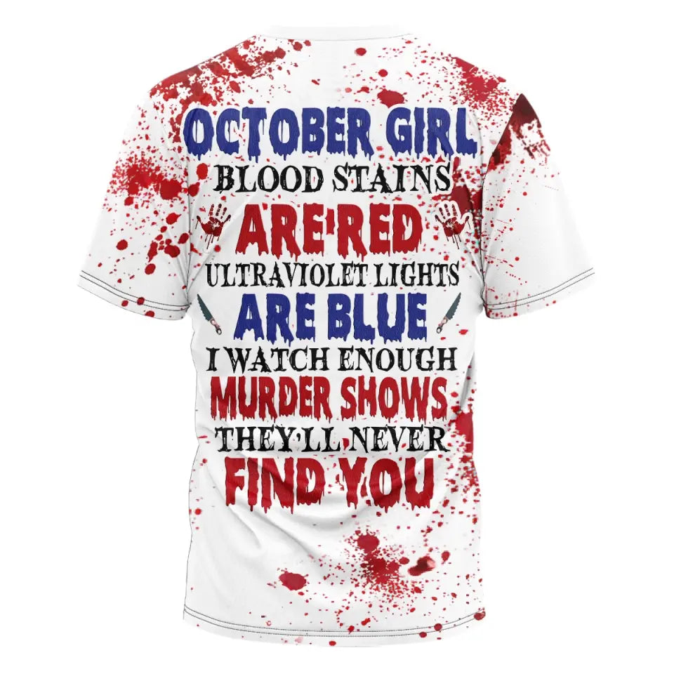 October Birthday Shirt, Custom Birthday Shirt, October Birthday Shirts For Woman , Halloween Shirt