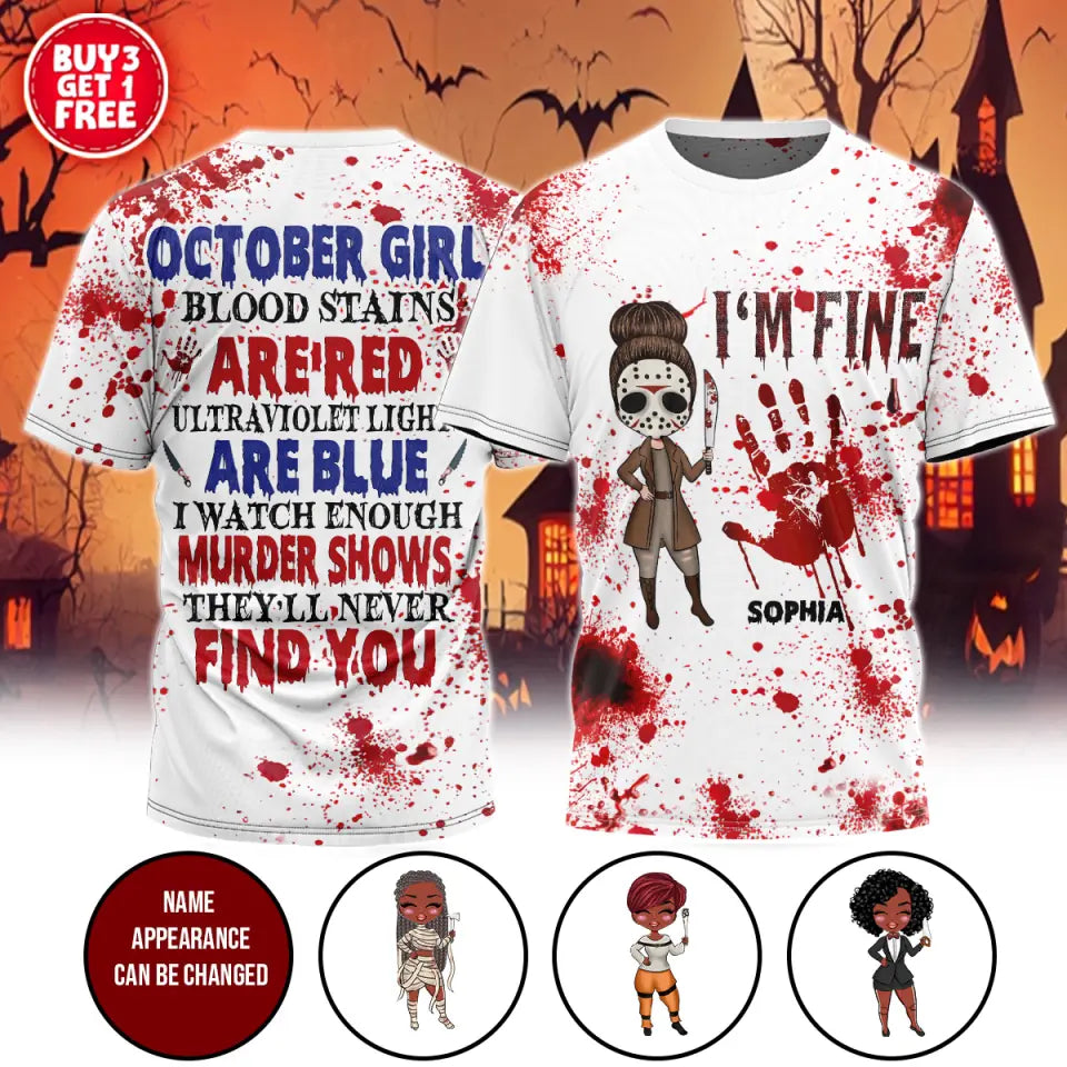 October Birthday Shirt, Custom Birthday Shirt, October Birthday Shirts For Woman , Halloween Shirt