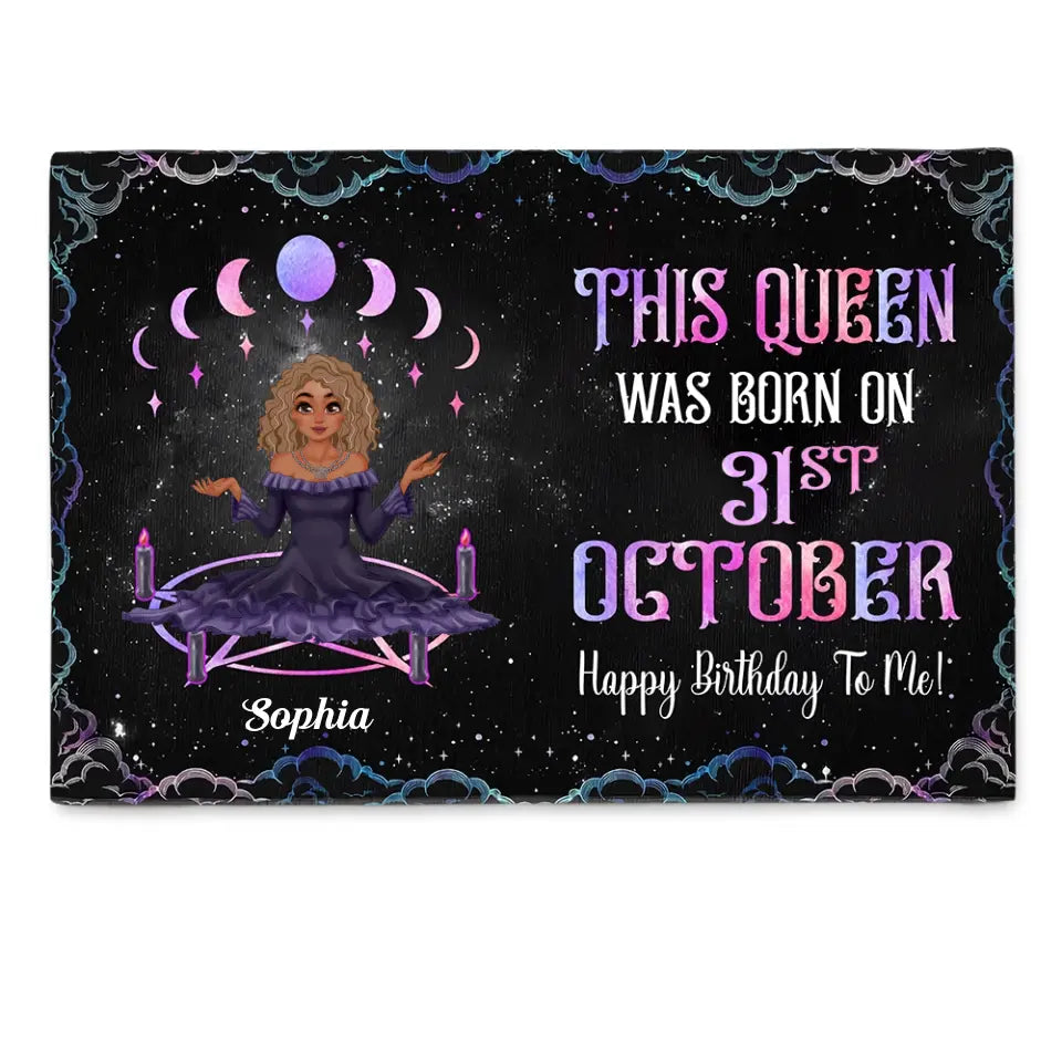 Personalized Doormat, October Girl, Queens are Born In October, October Birthday, Decor Home, Halloween Gift