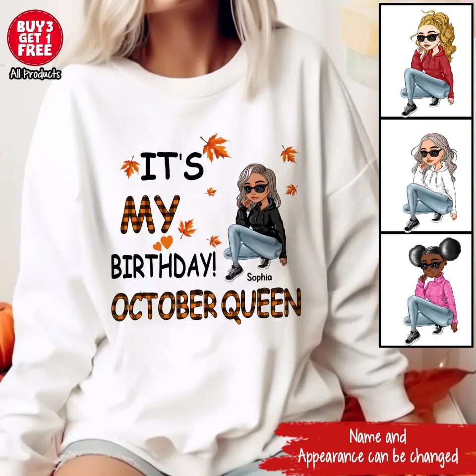 October Birthday Shirt, Custom Birthday Shirt, Queens Are Born In October, October Birthday Shirts For Woman, October Birthday Gifts