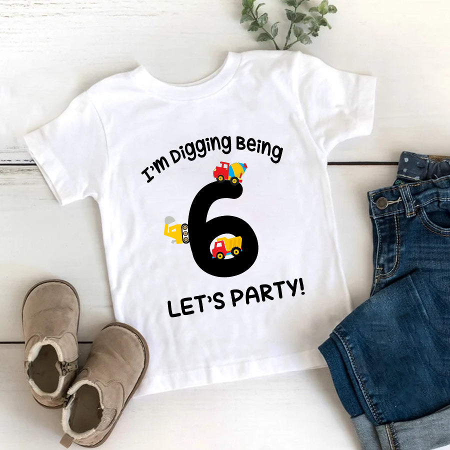 6th Birthday Shirt, Construction Birthday Shirt, Six Birthday Shirt, 6th Birthday T Shirt, Baby Shirt
