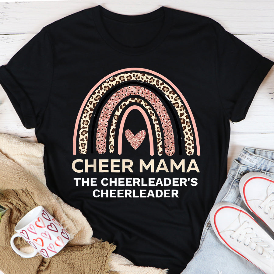 Cheer Mom Shirt Cheer Mama CheerMom Women Cheerleader Mom T-Shirt Mothers Day Shirts for Women