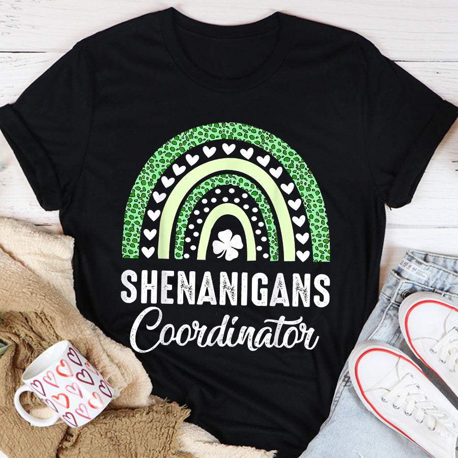 St Patricks Day Shirt Shenanigans Coordinator Rainbow St Patricks Day Teacher Gift T-Shirt Funny St Patricks Day Shirts