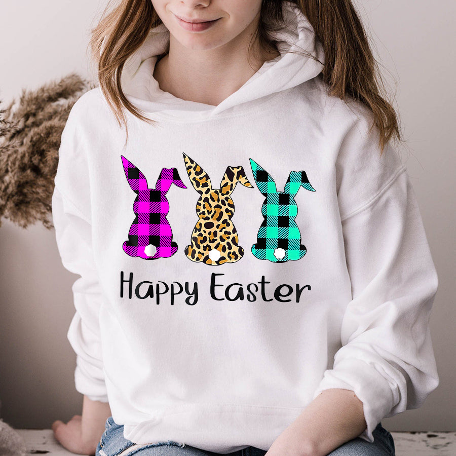 Easter Shirt Easter Leopard Bunny Rabbit Palm Sunday Girls Women T-Shirt Funny Easter Gift For Girls and Women
