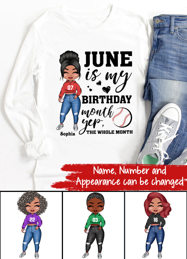 June Birthday Shirt, Custom Birthday Shirt, Queens Born In June, June Birthday Shirts For Woman, June Birthday Gifts, Birthday Gift For Baseball Lover