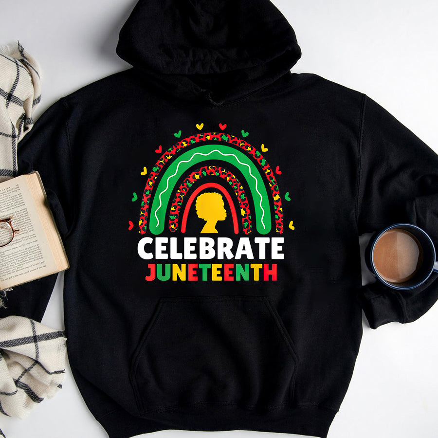 Juneteenth Shirt Celebrate Juneteenth Independence Day Black Women Rainbow T-Shirt