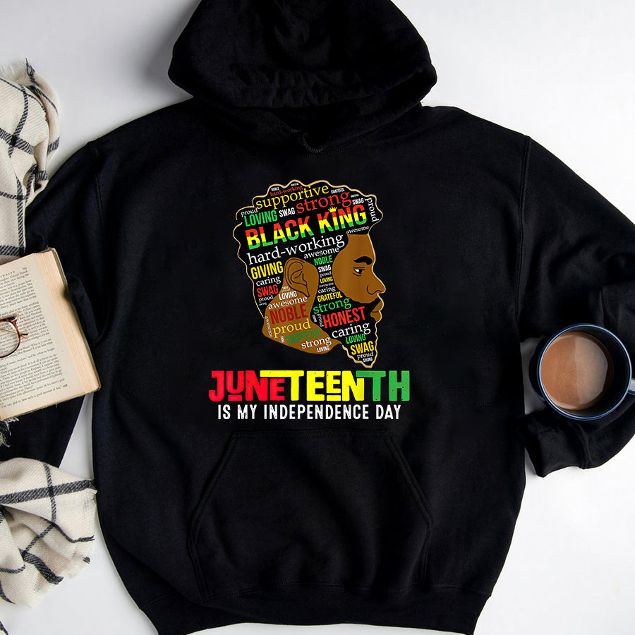 Father Day Shirt Funny Father Day Shirt Juneteenth Is My Independence Day Black King Fathers Day Men T-Shirt