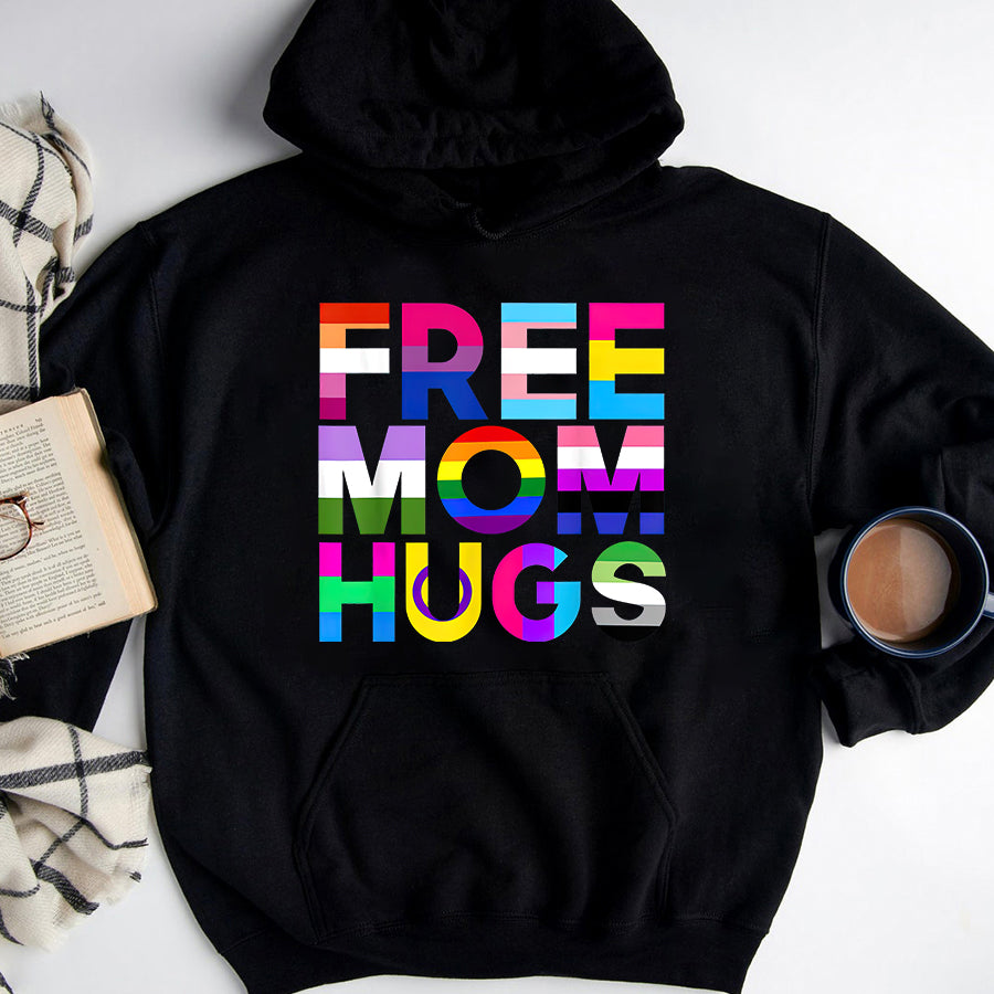 LGBT Shirts, Rainbow Pride Shirt, Free Mom Hugs Tshirt Rainbow LGBTQ LGBT Pride Month T-Shirt