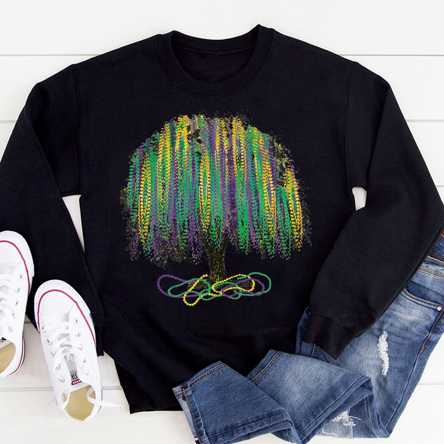 Mardi Gras Tree Shirt, Watercolor Mardi Gras Bead Tree, Mardi Gras Tee, Carnival Shirt, New Orleans Tee, NOLA Shirt, Fat Tuesday Shirt
