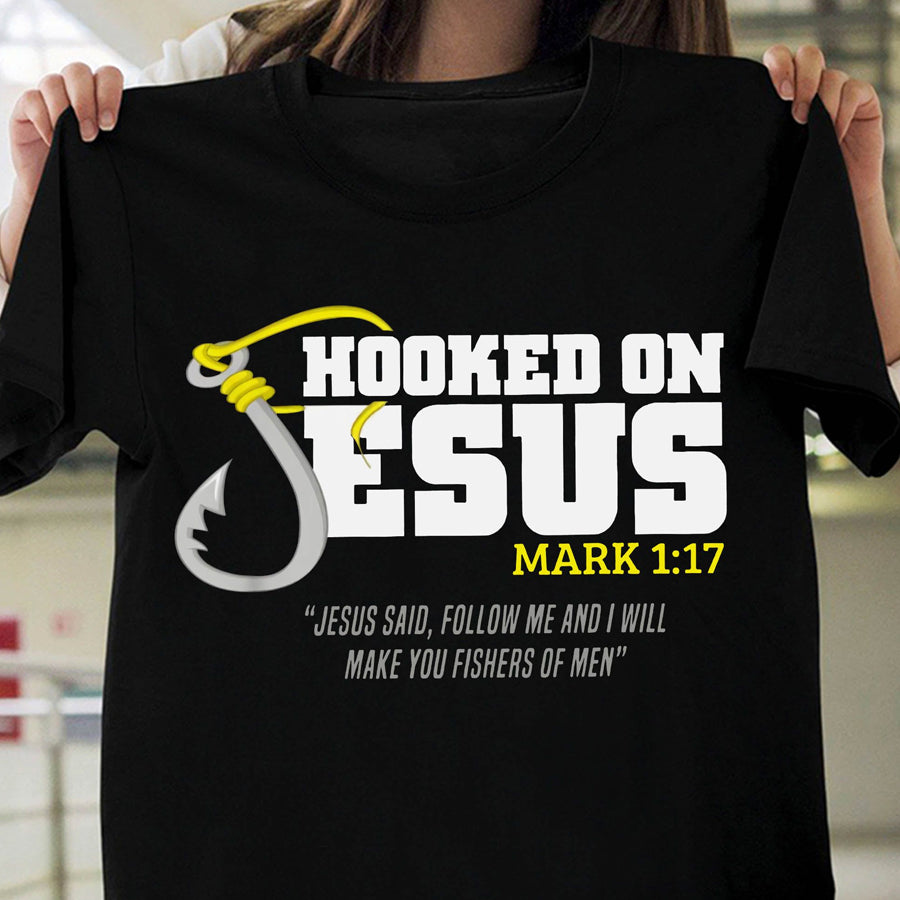 Jesus Shirts, Jesus Saved My Life Shirt, Hook Shirt, Christian Shirts, God Lover, Jesus Gift Unisex Cotton T Shirt