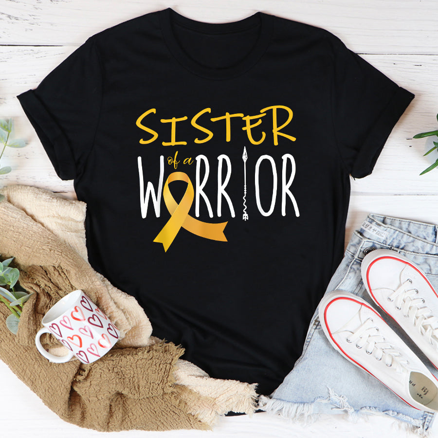 Childhood Cancer Awareness Shirt Childhood cancer awareness Sister of a warrior T-Shirt