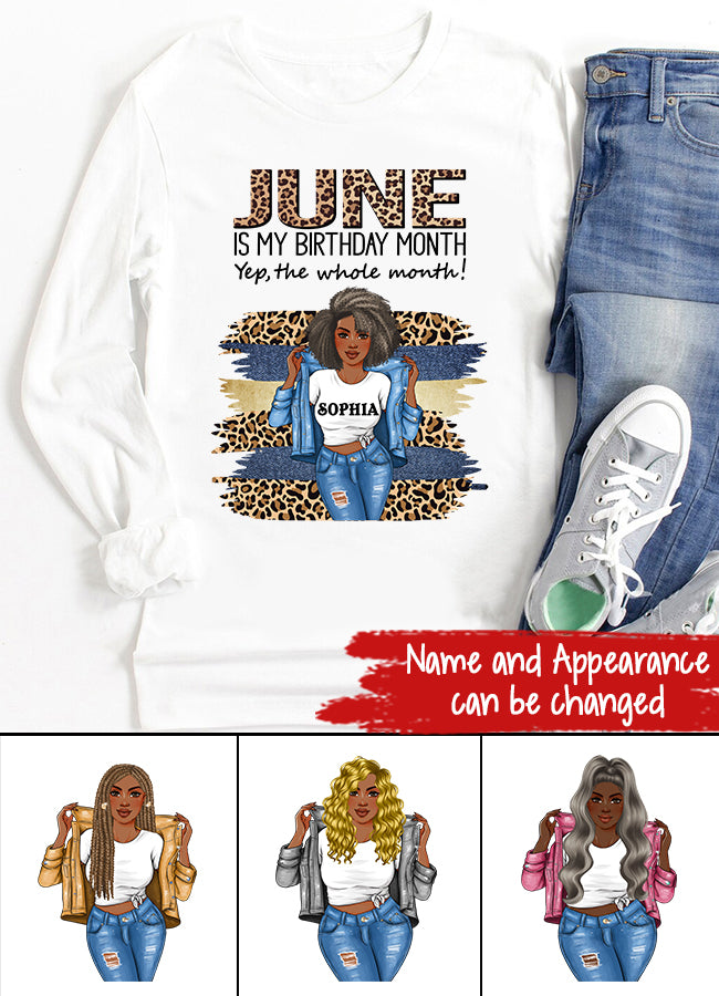 June Birthday Shirt, Custom Birthday Shirt, Queens Born In June, June Birthday Shirts For Woman, June Birthday Gifts, June Is My Birthday Month, Yep The Whole Month