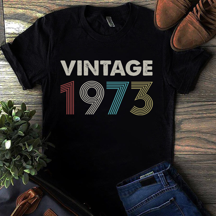 Vintage 1973 Shirt, 50th Birthday Shirt, Gifts For 50 Years Old, 50 And Fabulous Shirt, Turning 50 And Fabulous Birthday Cotton Shirt