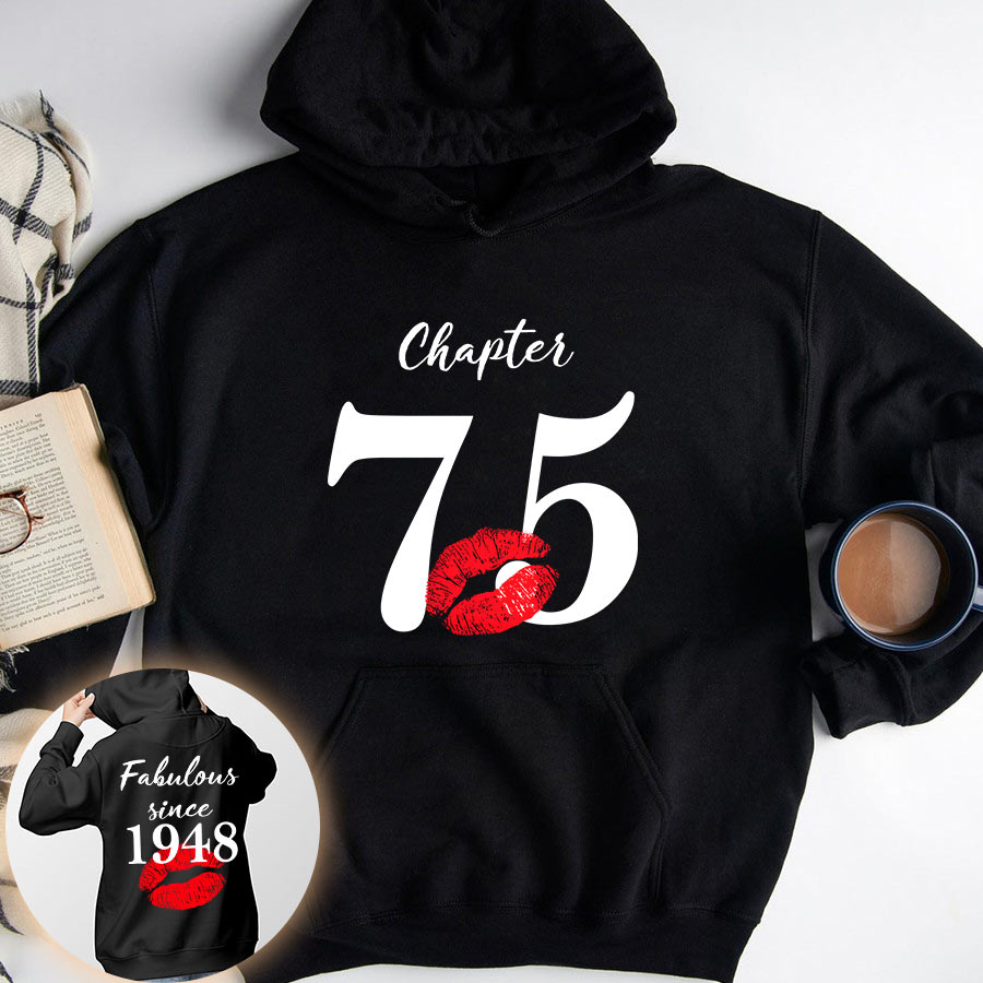 Chapter 75, Fabulous since 1948 75th birthday unique t shirt for woman, her gifts for 75 years old , Turning 75 birthday cotton shirt