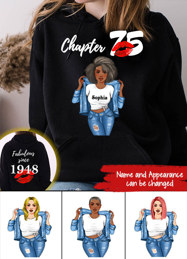 Custom Birthday Shirts, Chapter 75, Fabulous Since 1948 75th Birthday Unique T Shirt For Woman, Her Gifts For 75 Years Old, Turning 75 Birthday Cotton Shirt