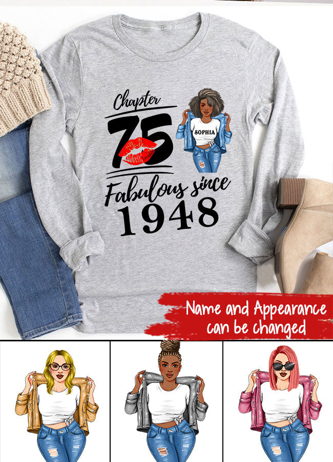 75th birthday shirts for her, Personalised 75th birthday gifts, 1948 t shirt, 75 and fabulous shirt, 75th birthday shirt ideas, gift ideas 75th birthday woman