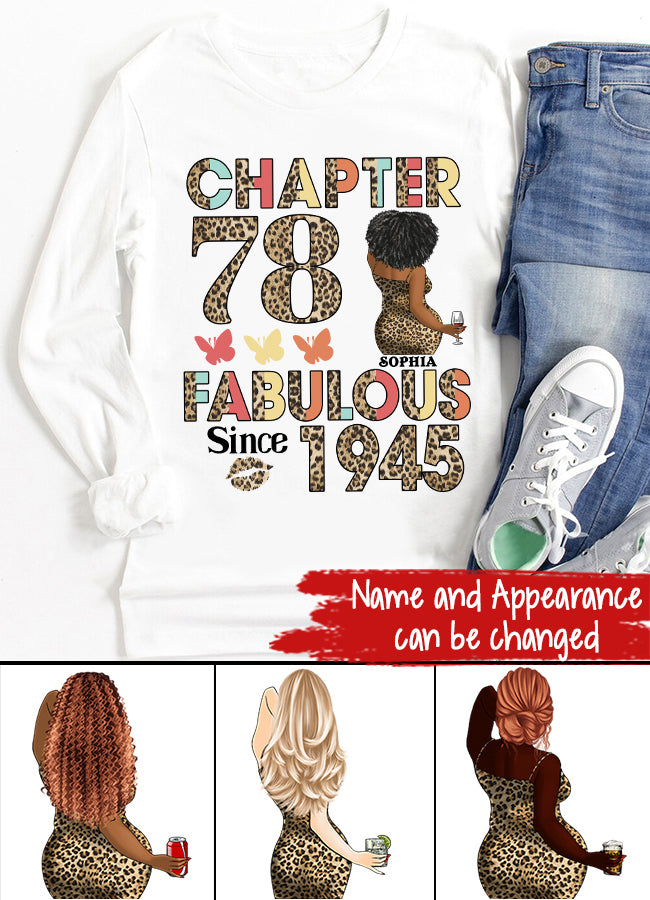 Chapter 78, Fabulous Since 1945 78th Birthday Unique T Shirt For Woman, Custom Birthday Shirt, Her Gifts For 78 Years Old , Turning 78 Birthday Cotton Shirt