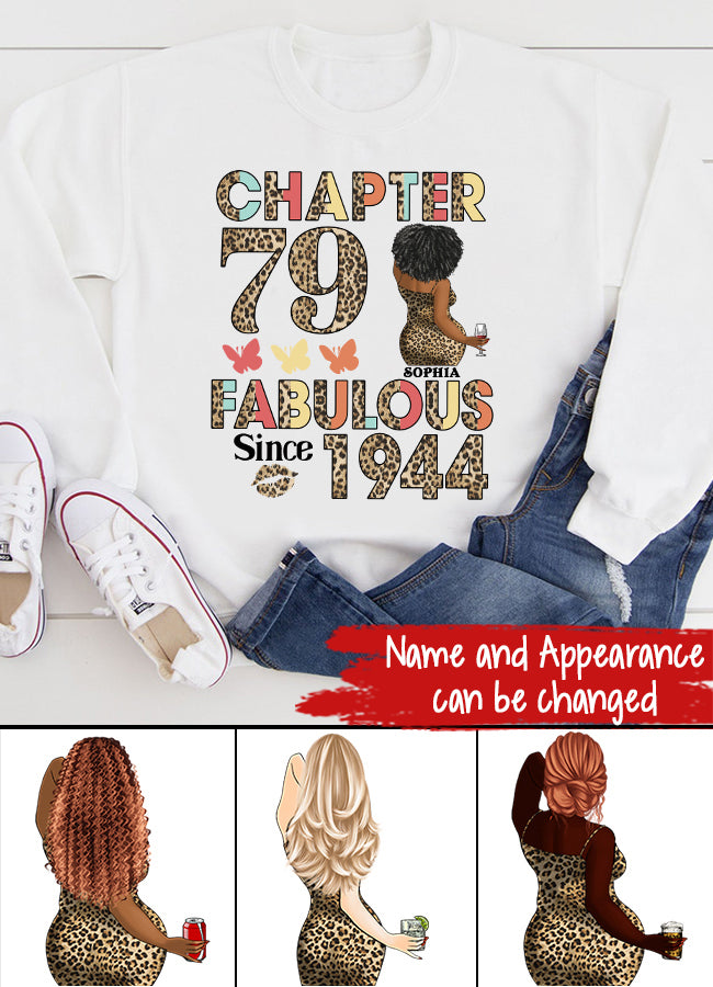 Chapter 79, Fabulous Since 1944 79th Birthday Unique T Shirt For Woman, Custom Birthday Shirt, Her Gifts For 79 Years Old , Turning 79 Birthday Cotton Shirt