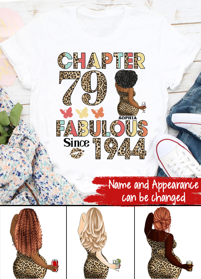 Chapter 79, Fabulous Since 1944 79th Birthday Unique T Shirt For Woman, Custom Birthday Shirt, Her Gifts For 79 Years Old , Turning 79 Birthday Cotton Shirt