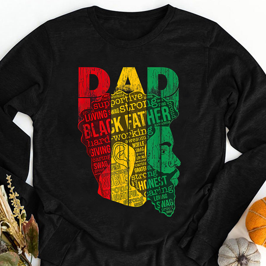 Father Day Shirt Funny Father Day Shirt Mens Mens Strong Black Dad King African American Tee Natural Afro T-Shirt