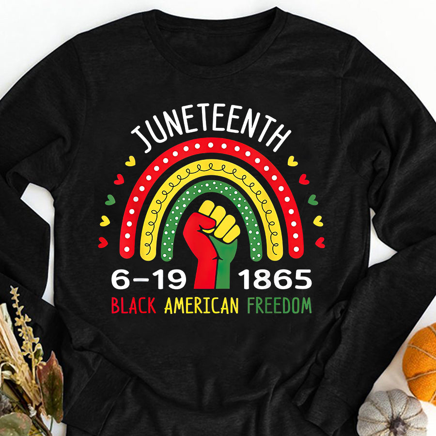 Juneteenth Shirt Celebrate Juneteenth Independence Day Rainbow T-Shirt
