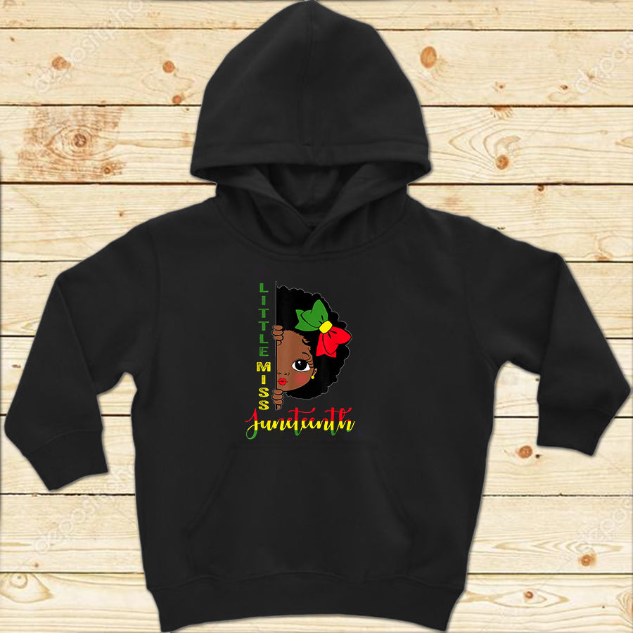 Juneteenth Youth Shirt Kids Little Miss Juneteenth Girl Toddler Black History Month T-Shirt
