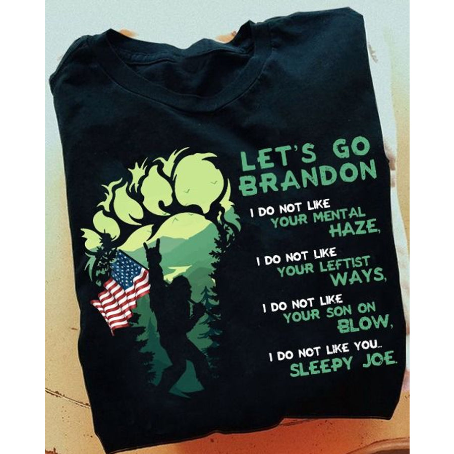 Let&#39;s Go Brandon Shirt, FJB Shirt, Bigfoot T Shirts Funny, Big Foot Shirt Lovers Unisex Cotton T Shirt