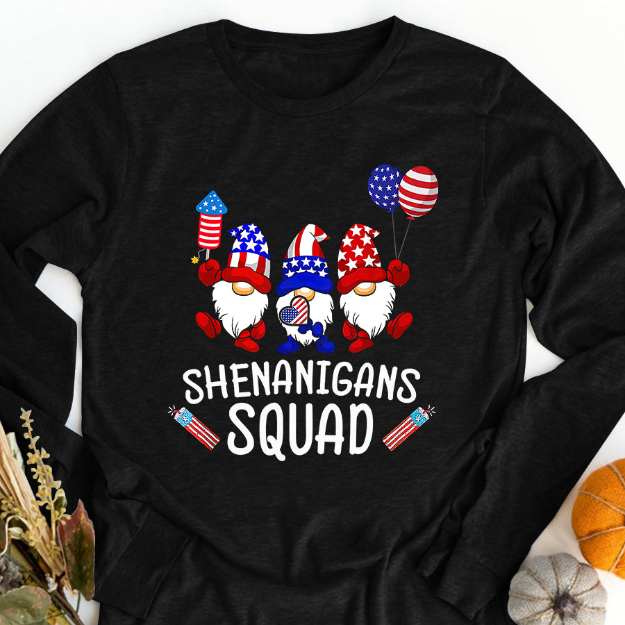 Independence Day Shirt Shenanigans Squad 4th Of July Gnomes USA Independence Day T-Shirt