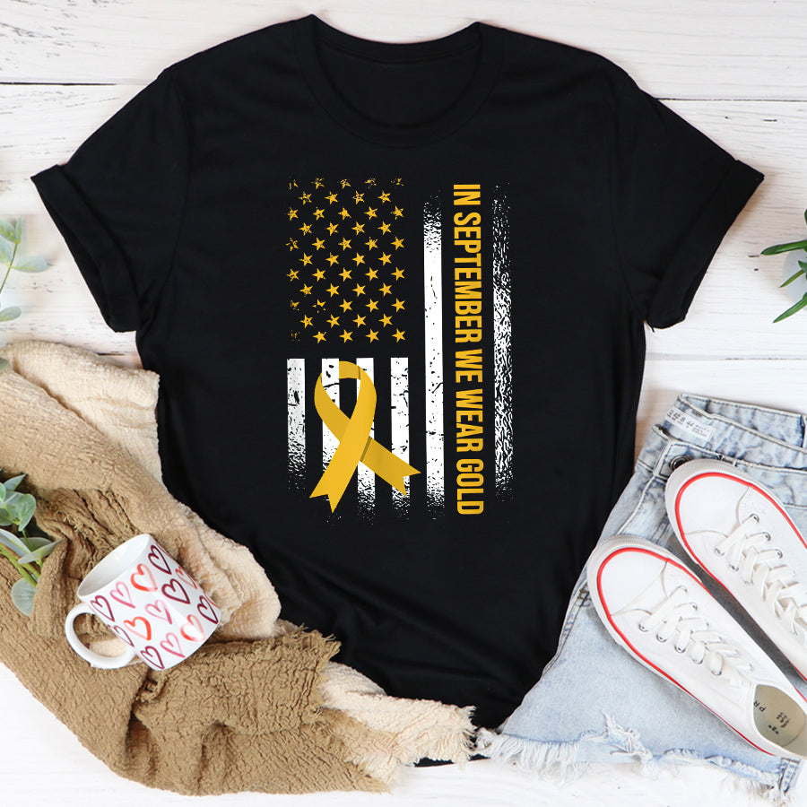 Childhood Cancer Awareness Shirt In September We Wear Gold - Childhood Cancer Awareness T-Shirt