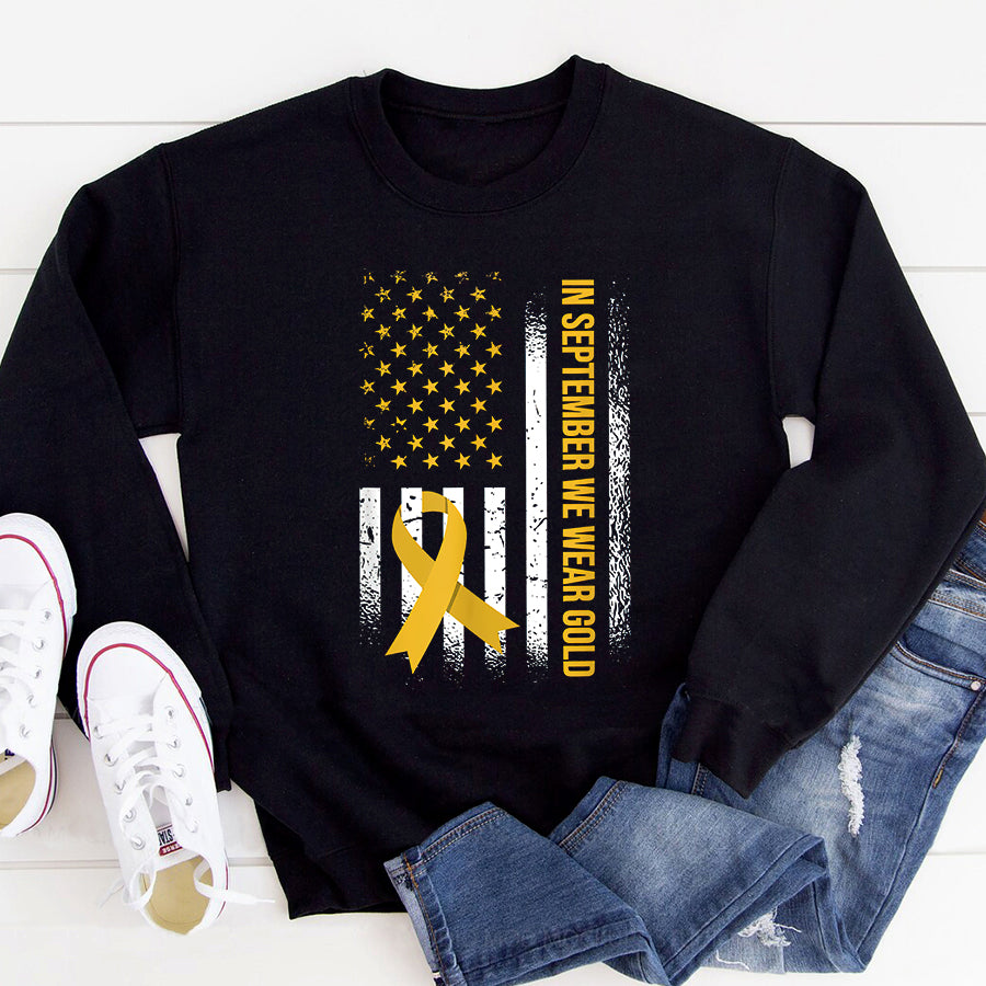 Childhood Cancer Awareness Shirt In September We Wear Gold - Childhood Cancer Awareness T-Shirt