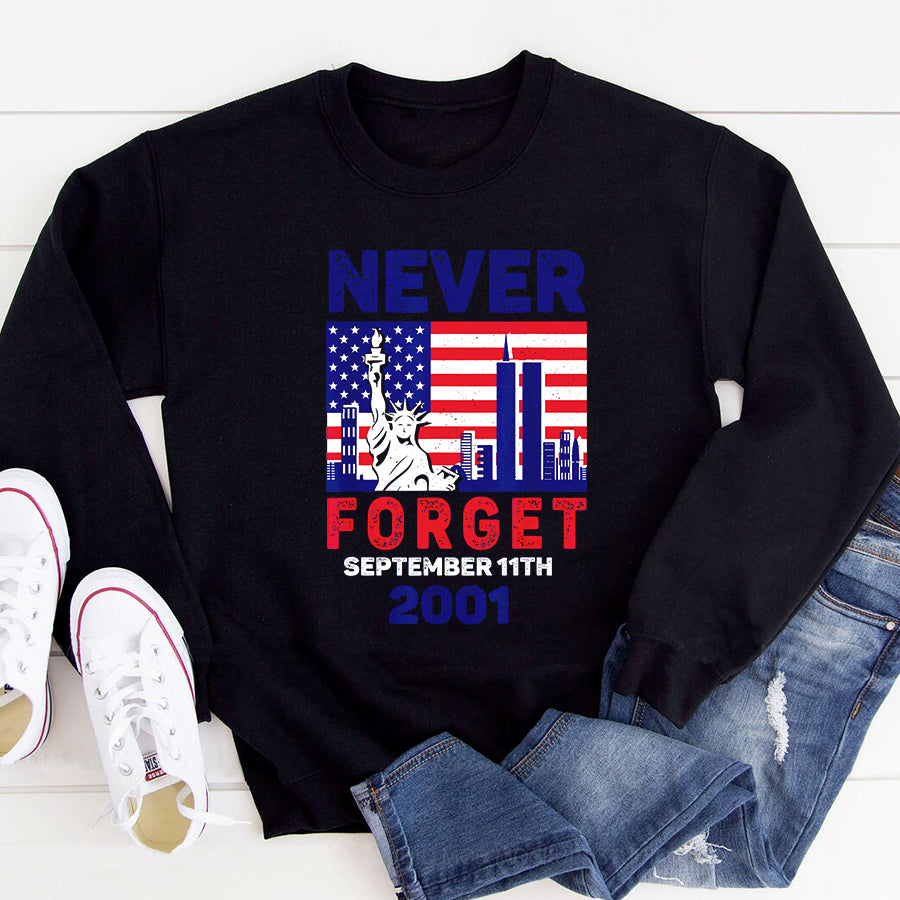Patriot Day 2022 Shirt 911 Memorial Shirts Patriot Day Never Forget US Flag T-Shirt