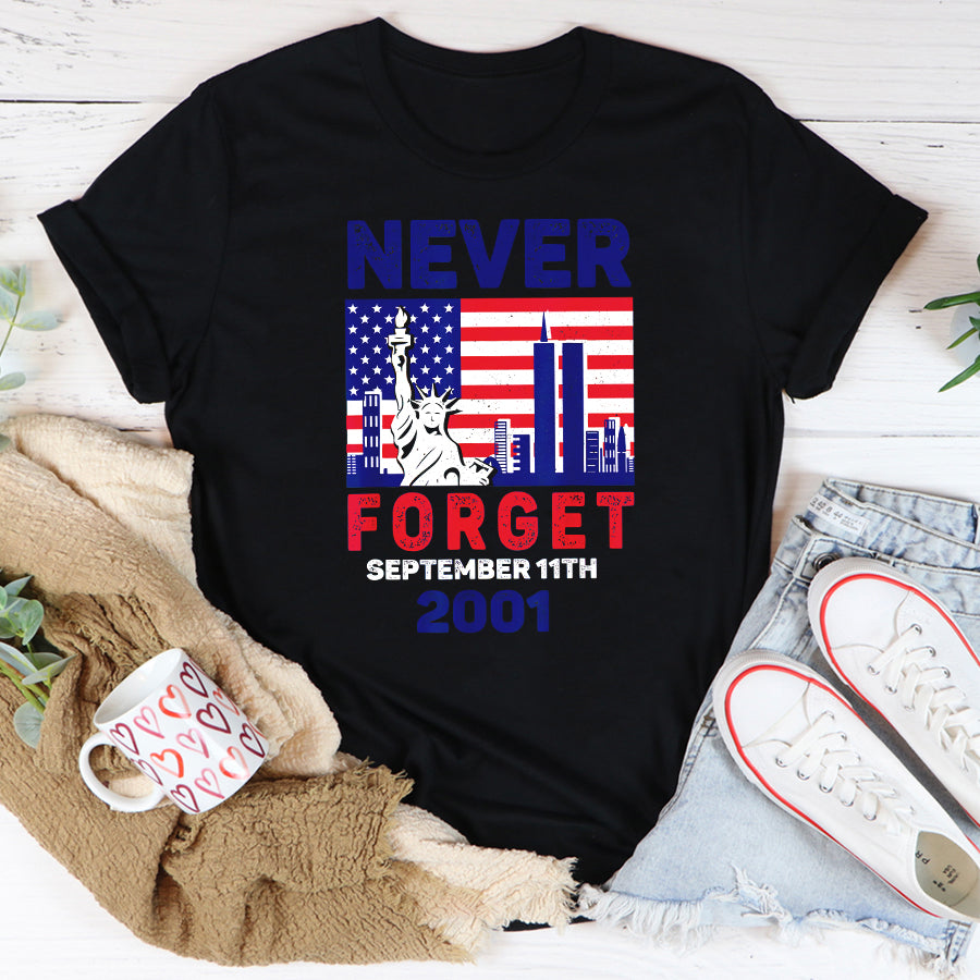 Patriot Day 2022 Shirt 911 Memorial Shirts Patriot Day Never Forget US Flag T-Shirt